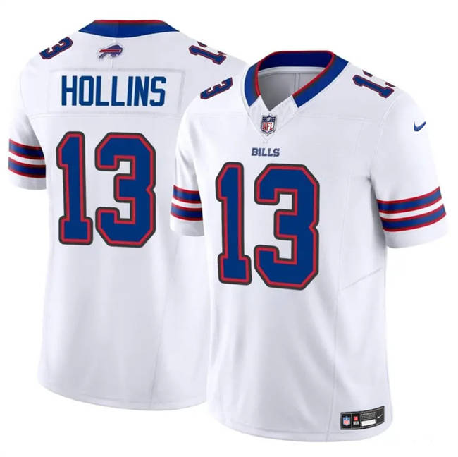 Men's Buffalo Bills #13 Mack Hollins White 2024 F U S E  Vapor Untouchable Limited Stitched Football Jersey