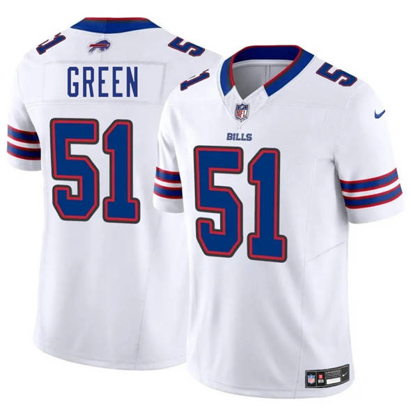 Men's Buffalo Bills #51 Kendrick Green White 2025 F U S E  Vapor Untouchable Limited Football Stitched Jersey